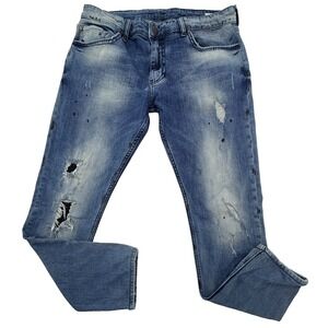 Salvatore Galliano Womens Jeans Size 36 Distressed Paint Splatter Stretch